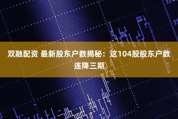 双融配资 最新股东户数揭秘：这104股股东户数连降三期