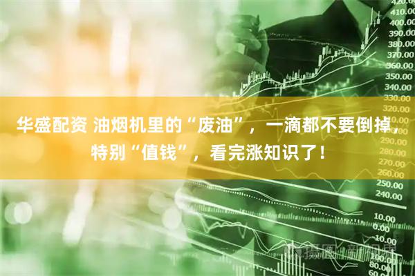 华盛配资 油烟机里的“废油”,一滴都不要倒掉,特别“值钱”,看完涨知识了!
