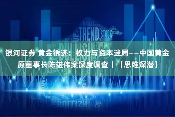 银河证券 黄金锈迹：权力与资本迷局——中国黄金原董事长陈雄伟案深度调查丨【思维深潜】