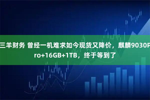 三羊财务 曾经一机难求如今现货又降价，麒麟9030Pro+16GB+1TB，终于等到了